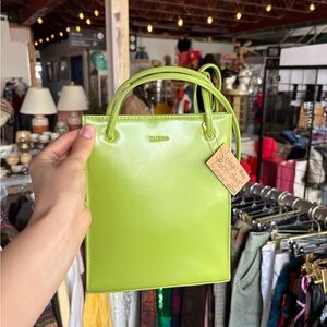 Guess Lime Green Mini Top-Handle Bag